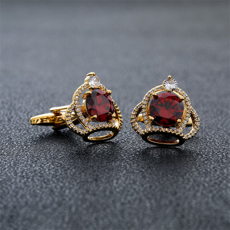 Men'S Accessories High End - Men's Cufflinks Crown Zircon Rhinestones High-end