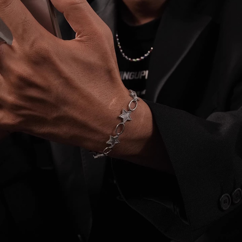 Men'S Accessories High End - Y2K Sweet Cool Style Metal Texture