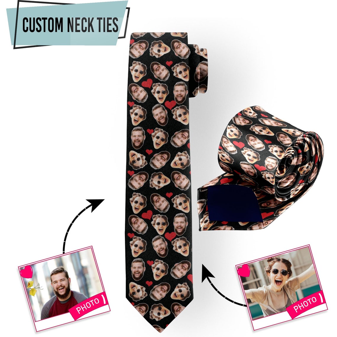 Men Accessories Photos - Personalize Your Photo Tie Face Animal