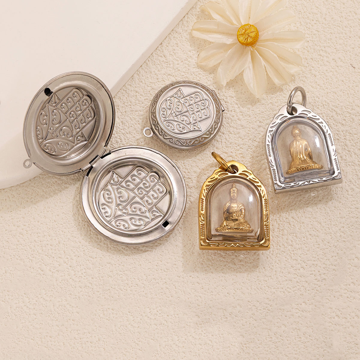 1/2pcs Photo Frame Charms 18K  - Men Accessories Photos 评论和价格