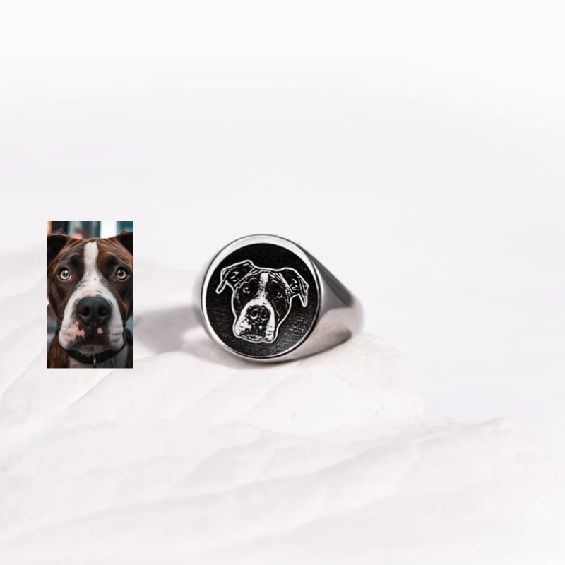 Custom Engrave Photo Signet Ri - Men Accessories Photos 评论和价格