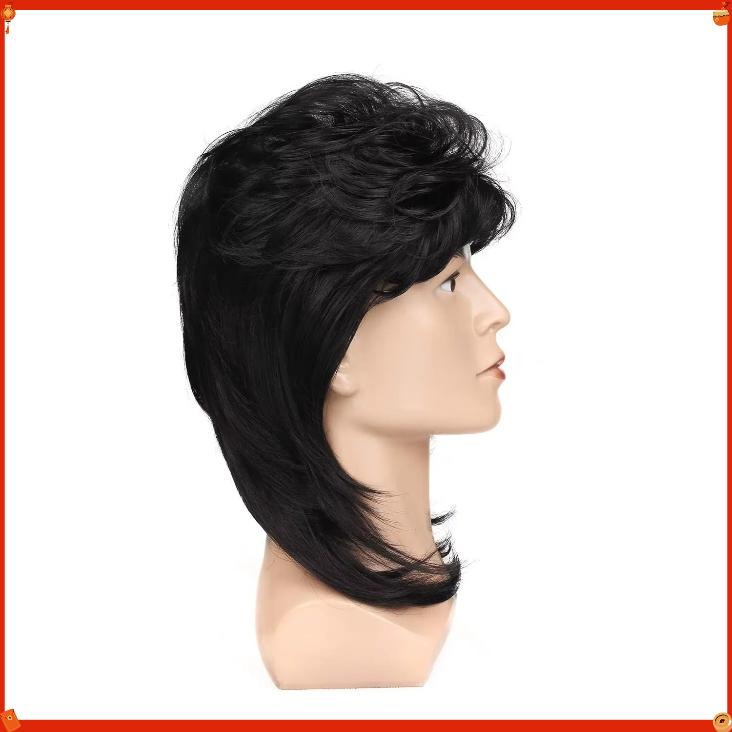Synthetic Mullet Wig for Men 7 - Men'S Accessories In The 80S 评论和价格