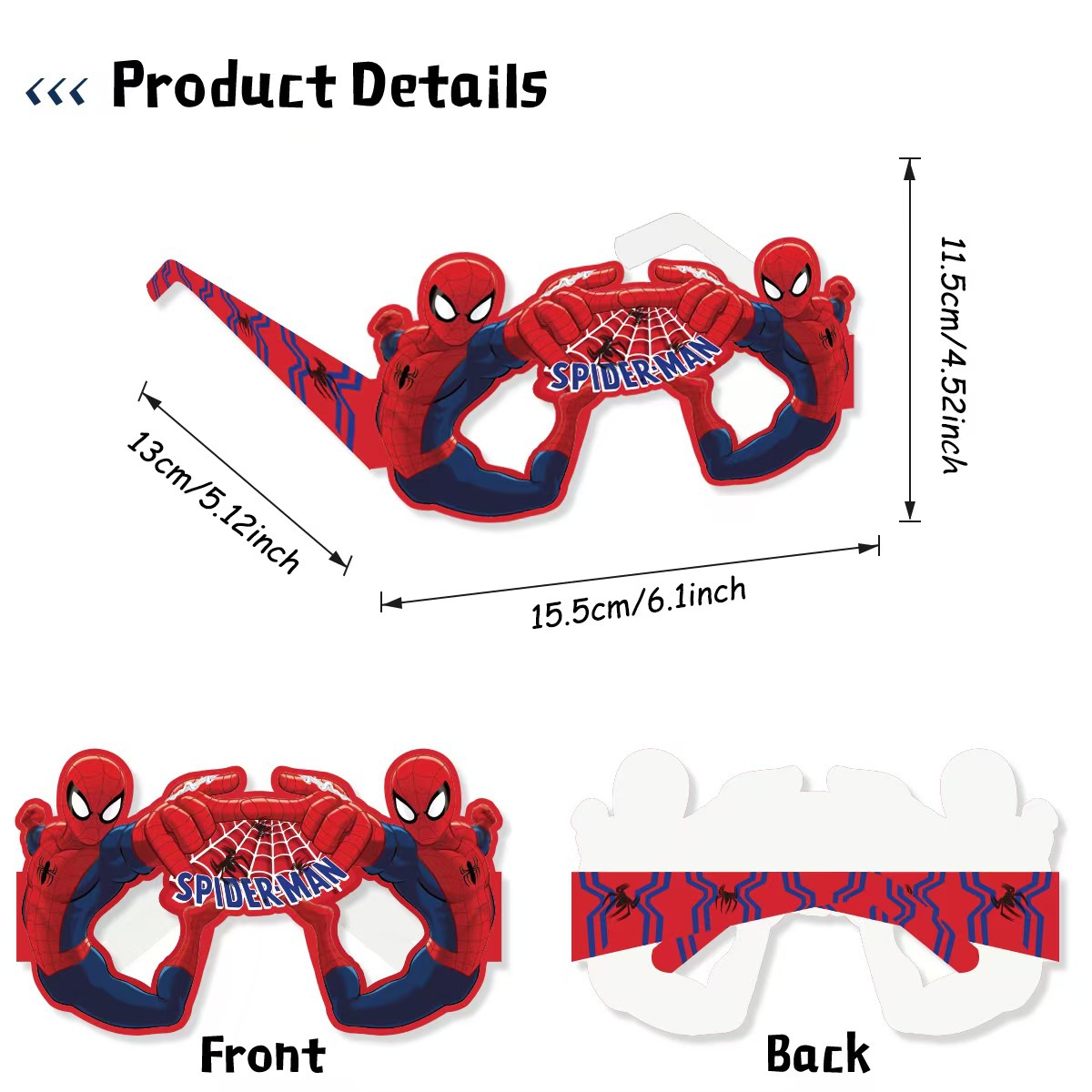 8PCS Spider-Man Paper Eco-Frie - Men Accessories Photos 评论和价格