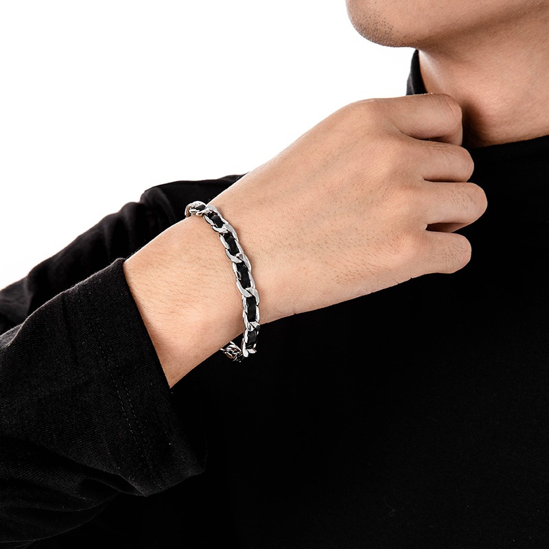 Trendy Titanium Steel Leather  - Men'S Accessories High End 评论和价格