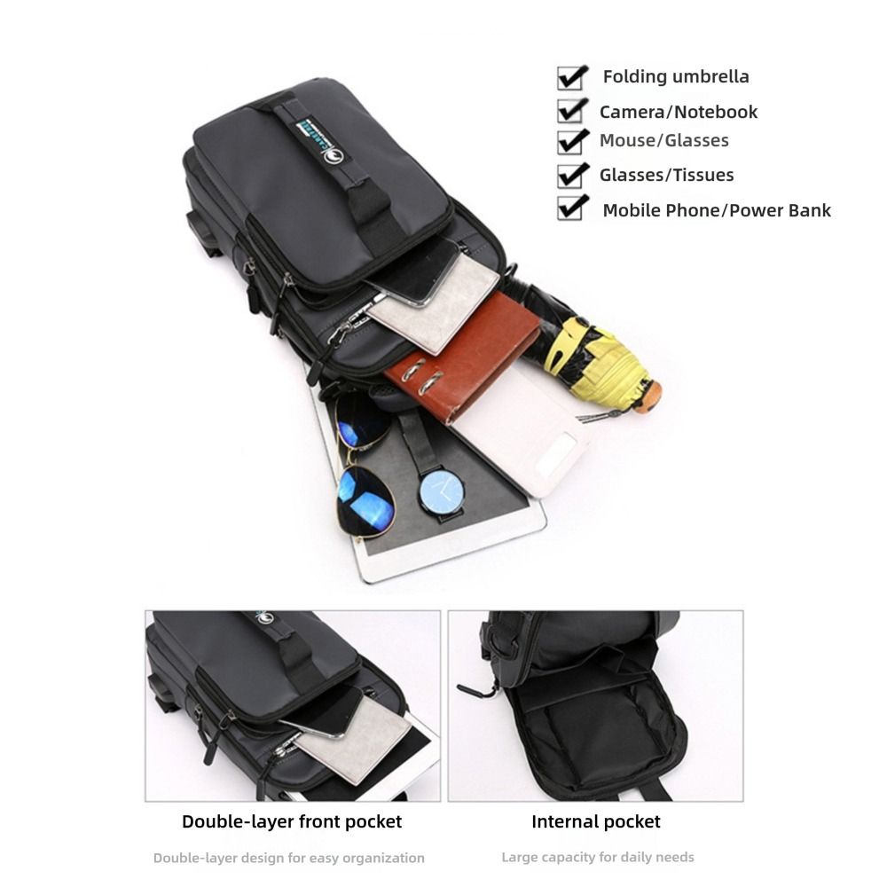 Men USB Charging Shoulder Mess - Men'S Accessories Backpack 评论和价格