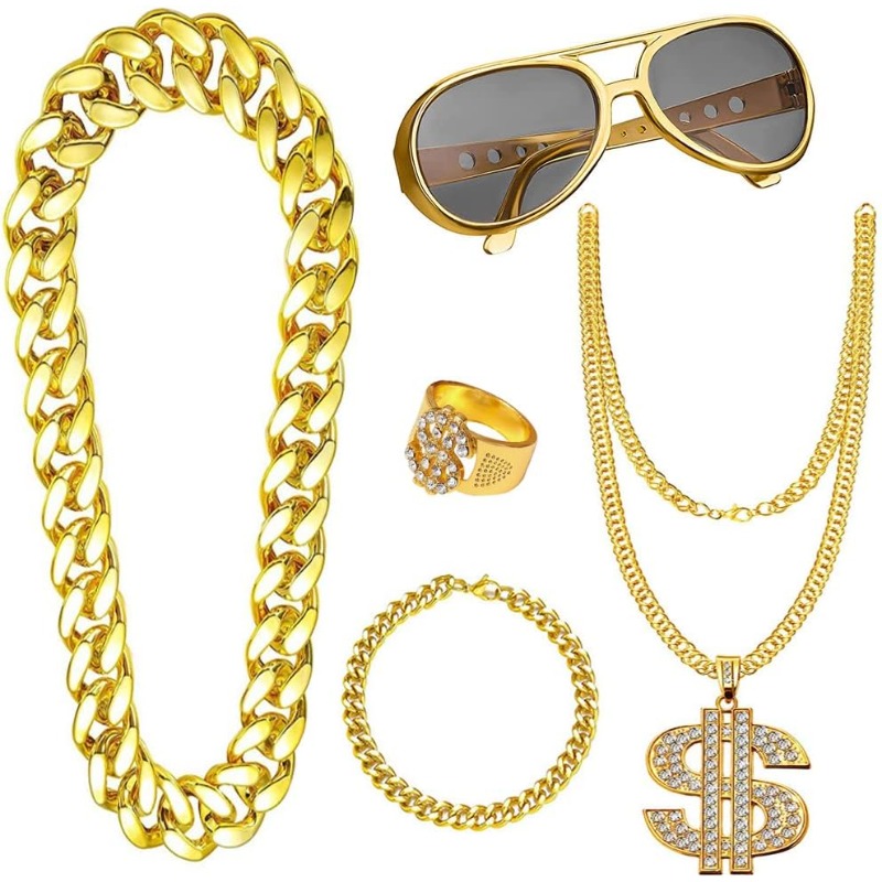 5pcs Hip Hop Costume kit,80s F - Men'S Accessories In The 80S 评论和价格