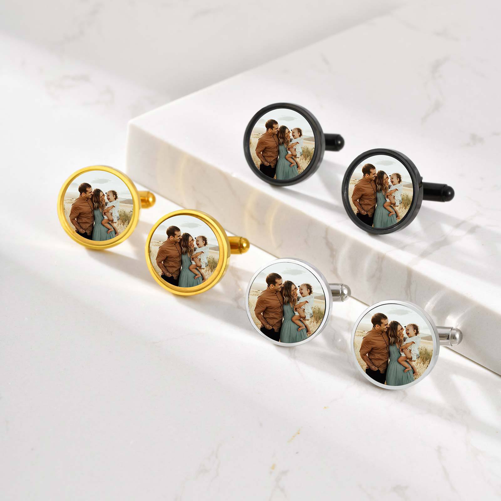 Custom Photo Cufflinks Stainle - Men Accessories Photos 评论和价格