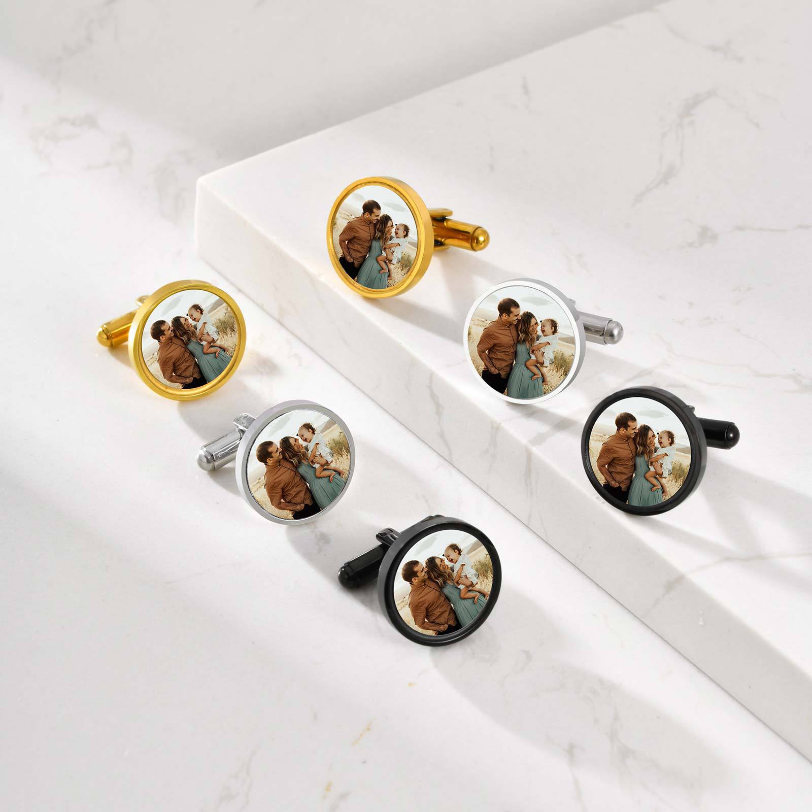Custom Photo Cufflinks Stainle - Men Accessories Photos 评论和价格