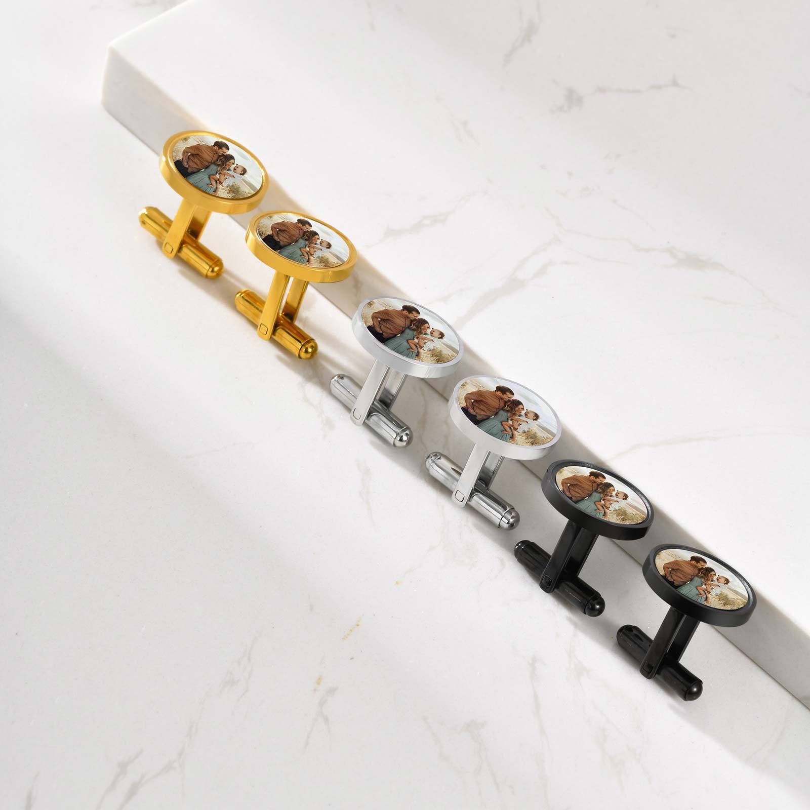 Custom Photo Cufflinks Stainle - Men Accessories Photos 评论和价格